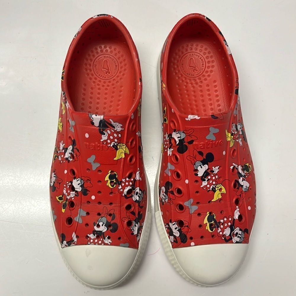 Native Disney Minnie Mouse Bows Heels Slip-On Perforated Shoes M/5 W/7